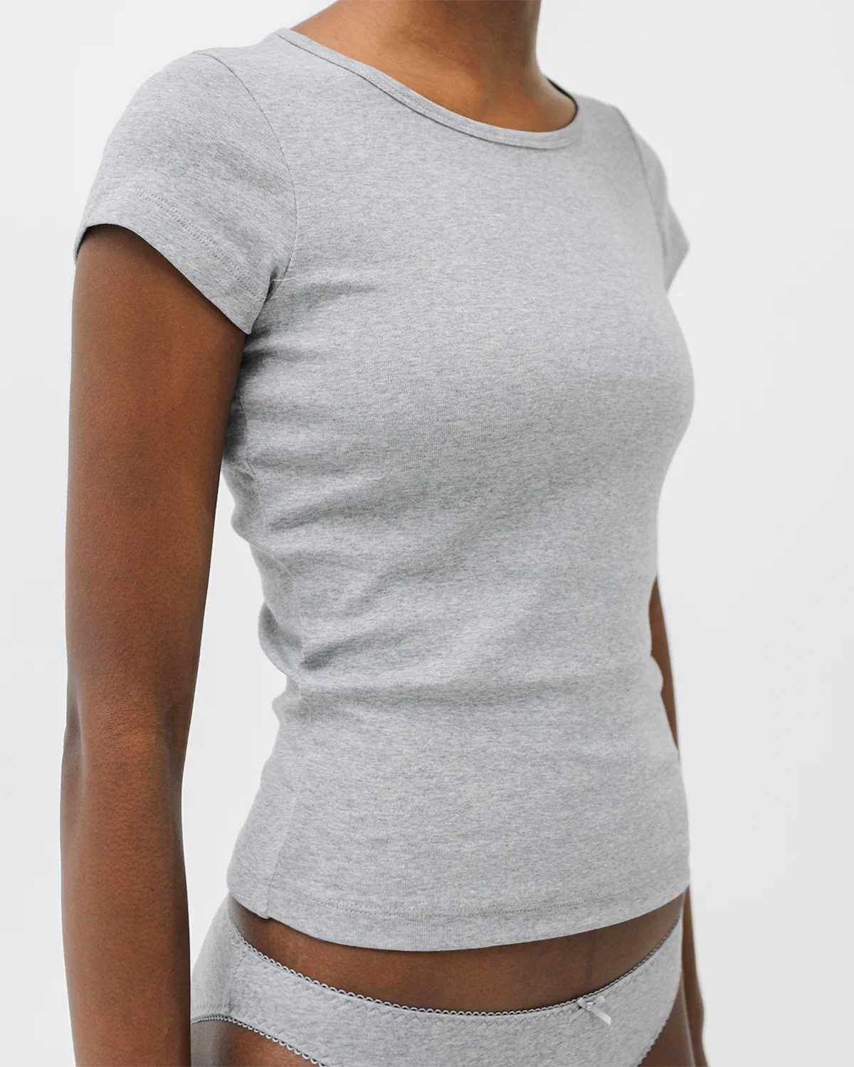 The Baby Tee 2-Pack: Cotton Jersey Baby Pink & Grey - Image 5