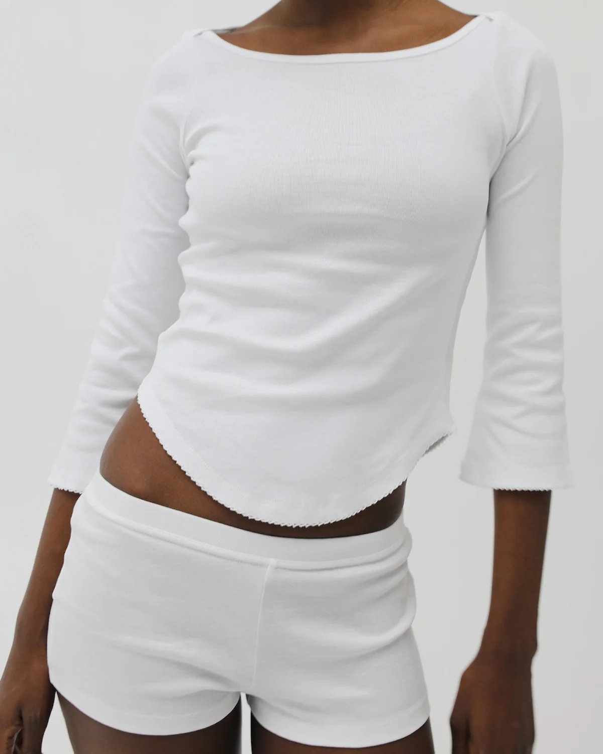 The Boyshort: Cotton Jersey White - Image 6