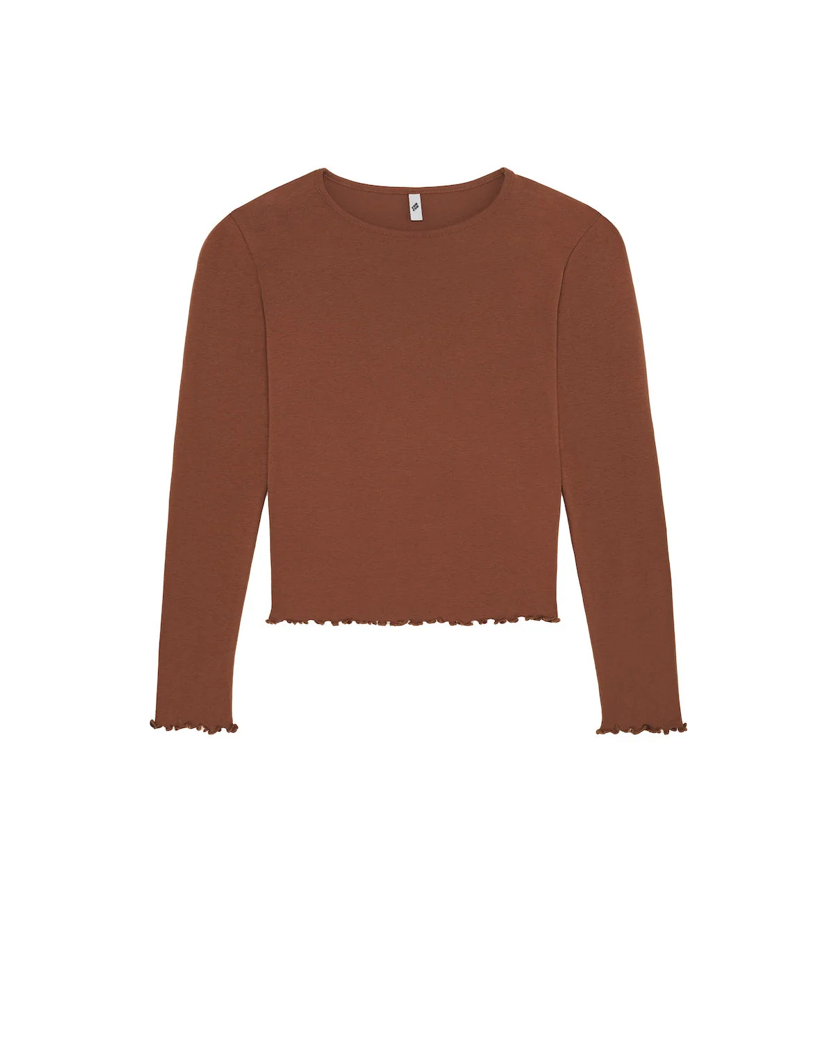 The Frilly Long Sleeve: Cotton Jersey Brown - Image 3