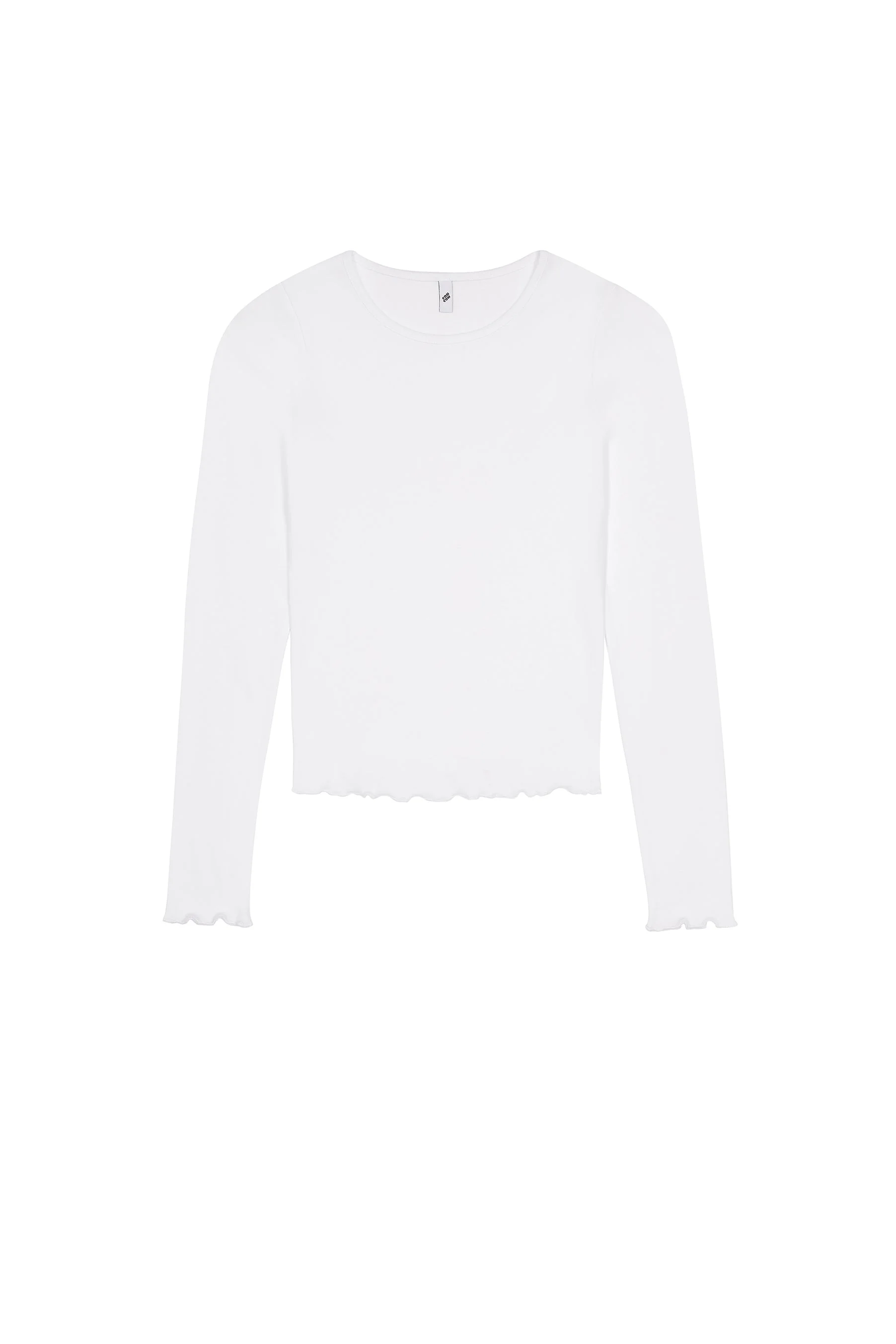 The Frilly Long Sleeve: Cotton Jersey White - Image 3