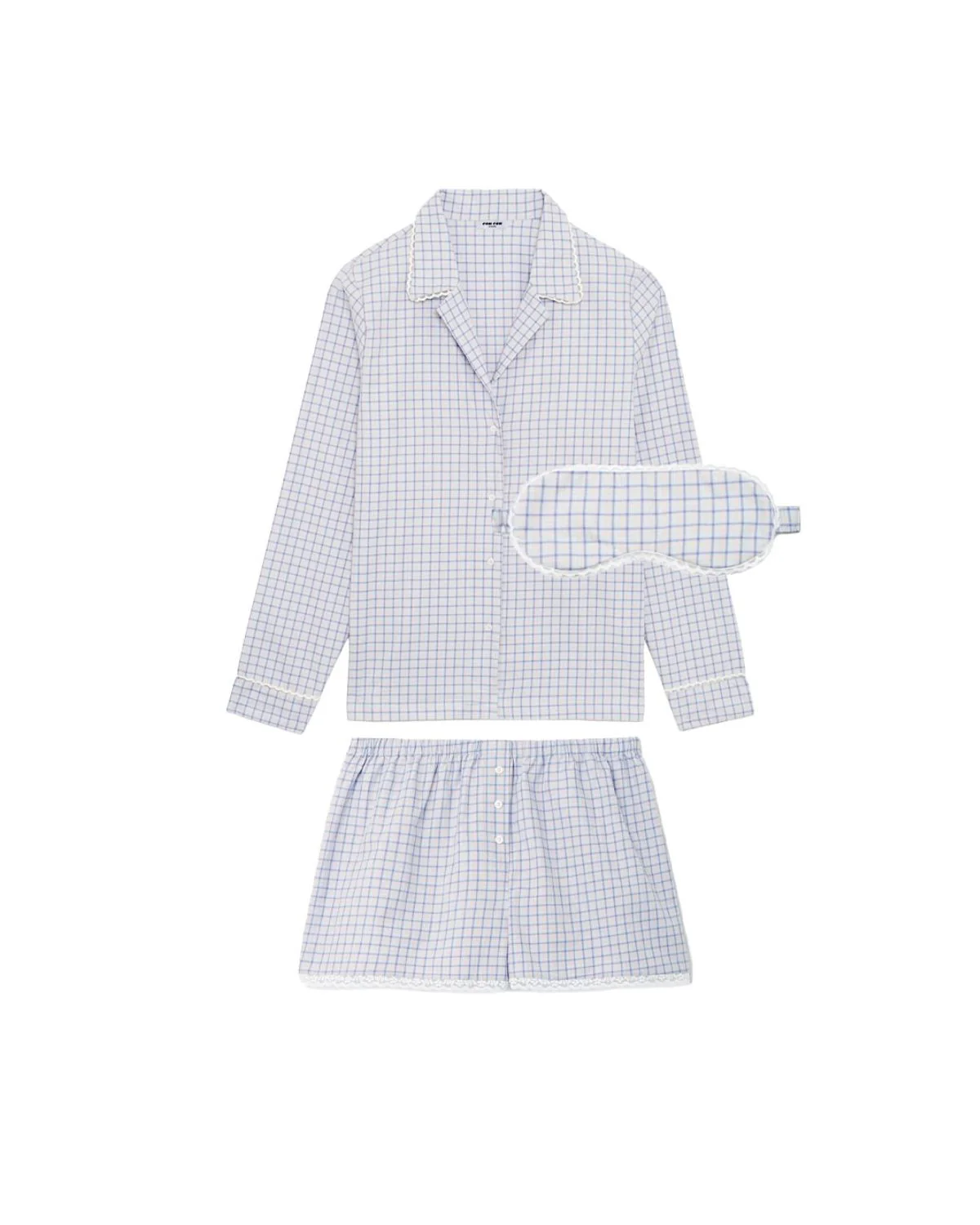 The Pajama Shirt: French Poplin Blue Check - Image 3