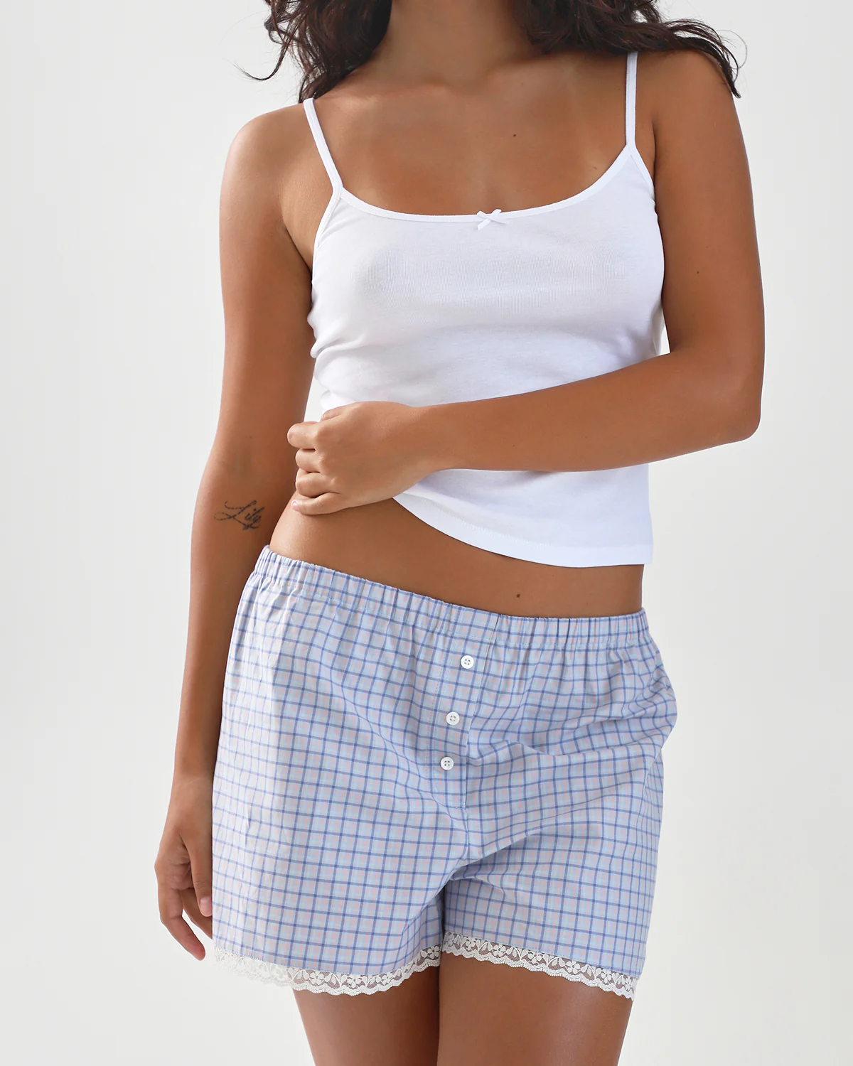 The Pajama Boxer Set: French Poplin Blue Check - Image 6