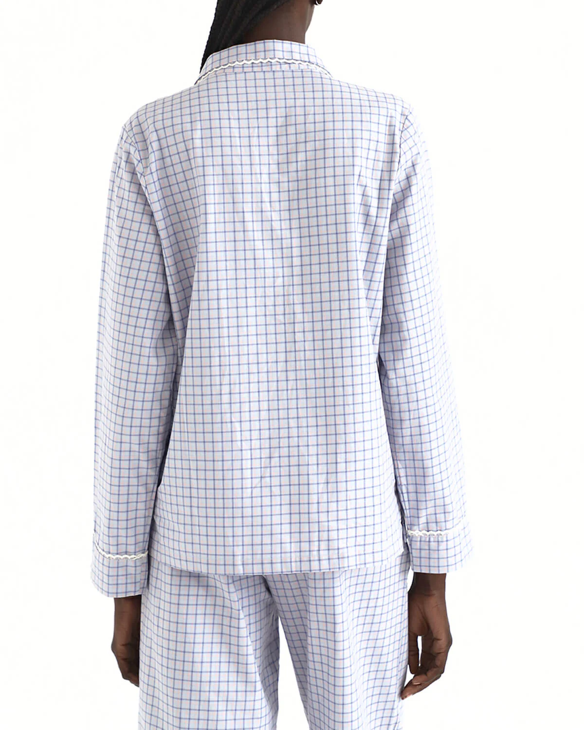 The Pajama Shirt: French Poplin Blue Check - Image 6