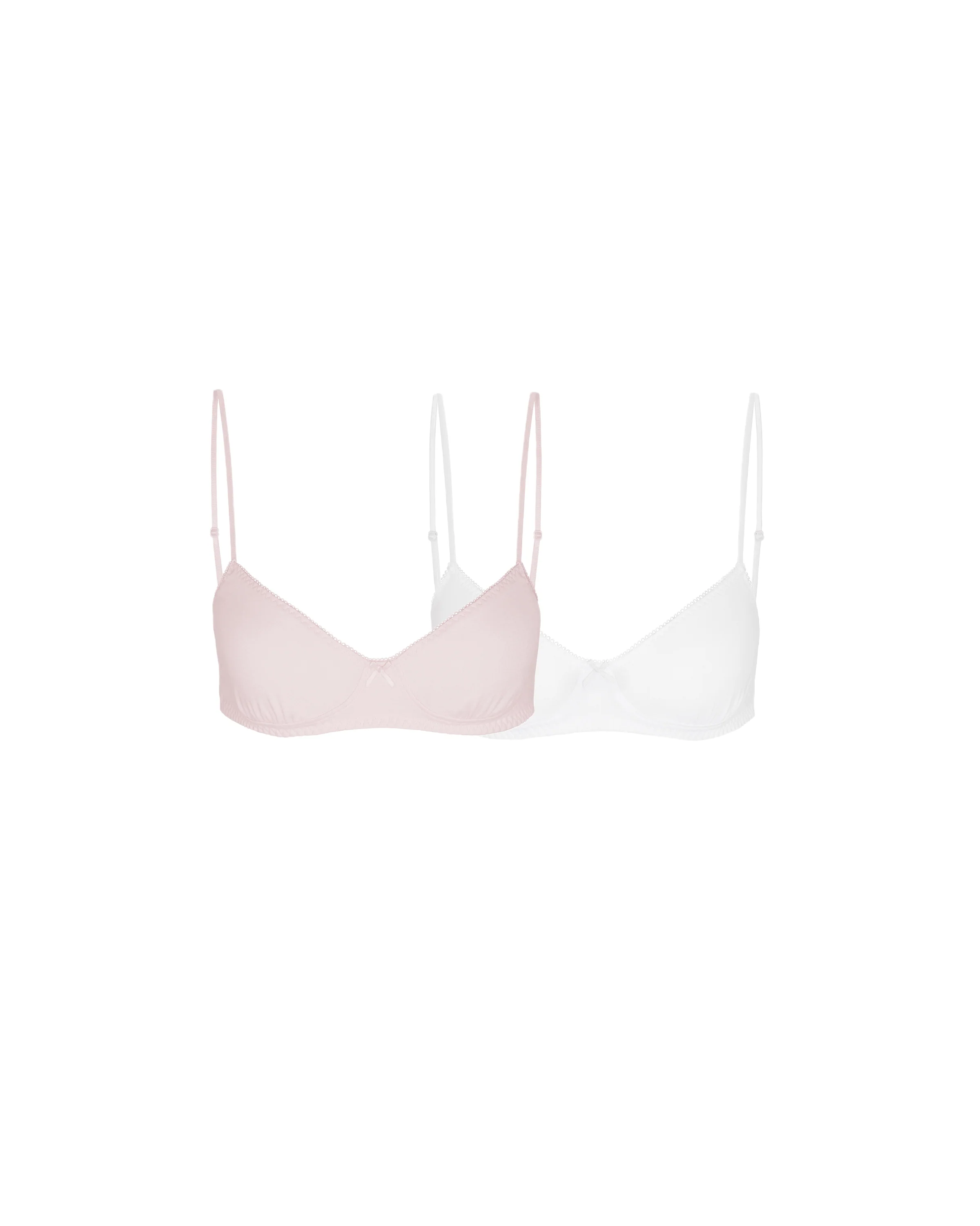 The Petite Bra 2-Pack: Cotton Jersey Baby Pink & White - Image 3