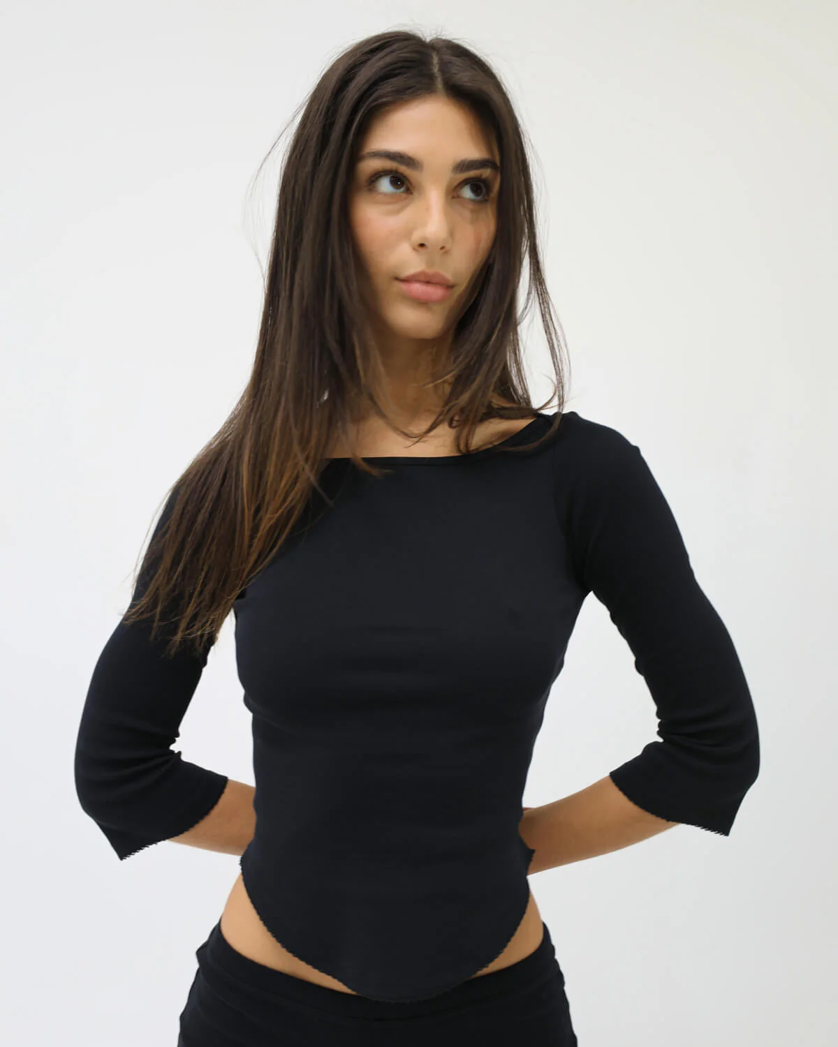The Rina Long Sleeve: Cotton Jersey Black - Image 4